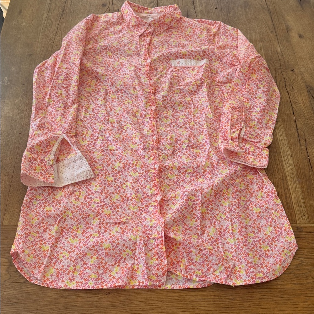 Victoria’s Secret 100% Cotton Floral Night Shirt size L